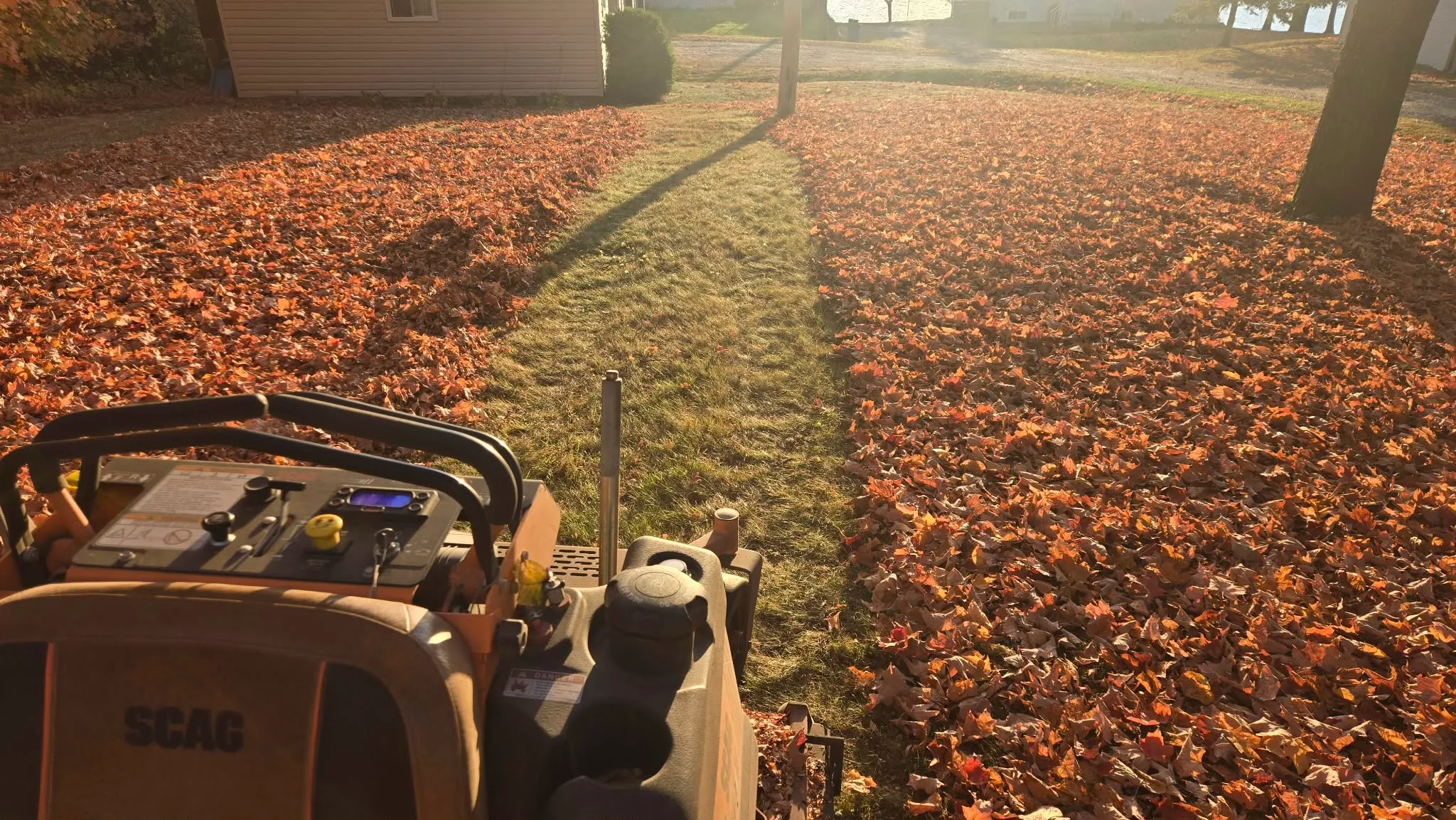 Martin Services seasonal property cleanup with commercial equipment